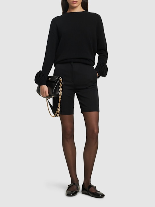 Valentino: Wool grisaille Bermuda shorts - women_1 | Luisa Via Roma