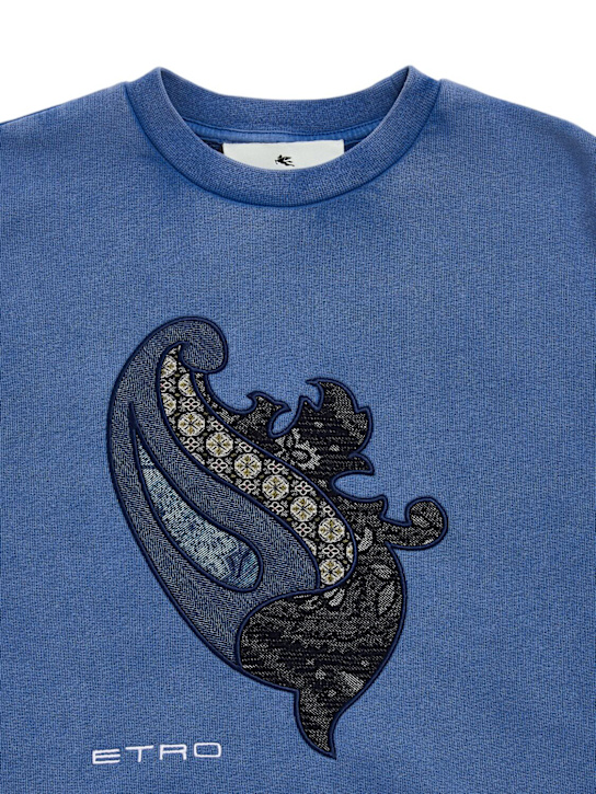 Etro: コットンスウェットシャツ - ブルー - kids-girls_1 | Luisa Via Roma