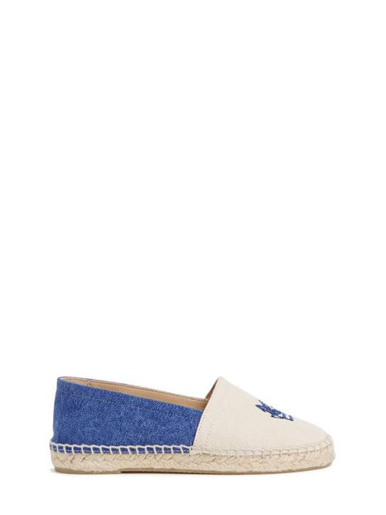 Etro: Cotton canvas espadrilles - White/Blue - kids-boys_0 | Luisa Via Roma