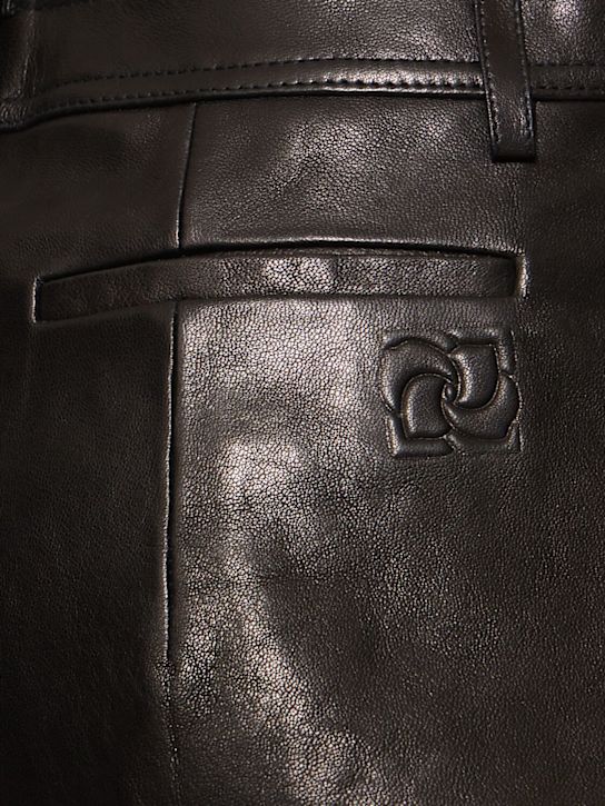Magda Butrym: Leather shorts - Black - women_4 | Luisa Via Roma