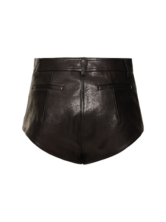 Magda Butrym: Leather shorts - Black - women_3 | Luisa Via Roma