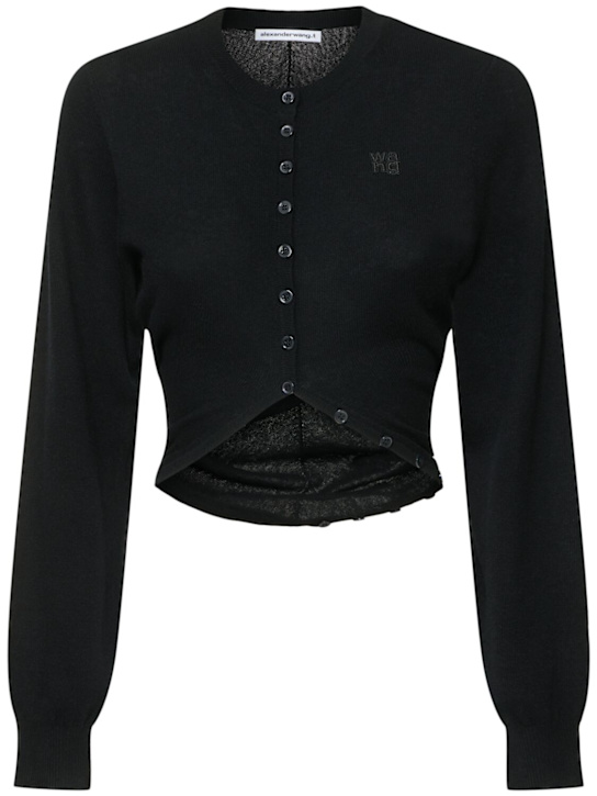 Alexander Wang: Cardigan w/ slit hem - women_0 | Luisa Via Roma