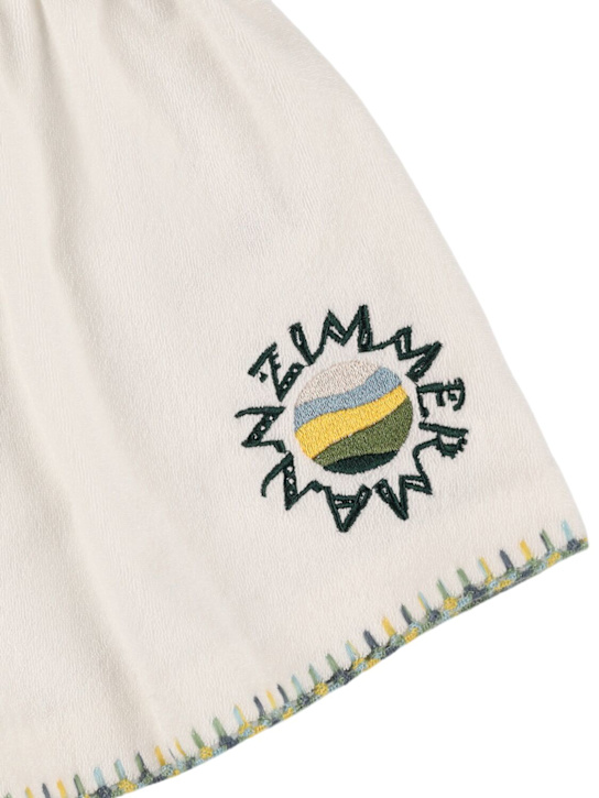 Zimmermann: Shorts in spugna di misto cotone - Avorio - kids-girls_1 | Luisa Via Roma