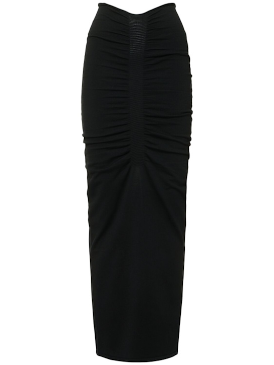 Alexander Wang: Ruched knitted maxi skirt - Black - women_0 | Luisa Via Roma