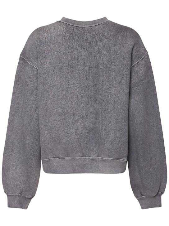 Alexander Wang: Essential terry crew sweatshirt - Grey - women_3 | Luisa Via Roma