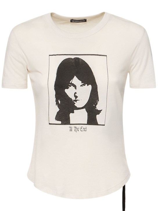 Ann Demeulemeester: Georgette printed cotton jersey t-shirt - women_0 | Luisa Via Roma