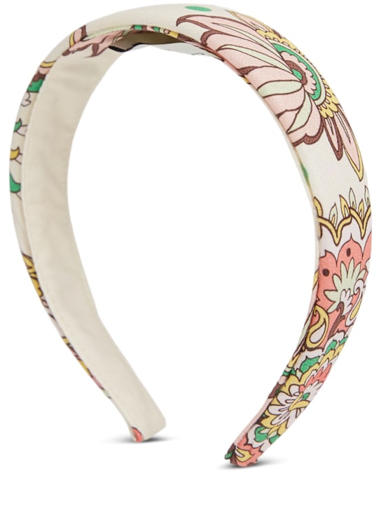 Etro: Printed cotton poplin headband - White/Multi - kids-girls_0 | Luisa Via Roma