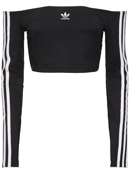 adidas Originals: Off-shoulder long sleeve top - women_0 | Luisa Via Roma