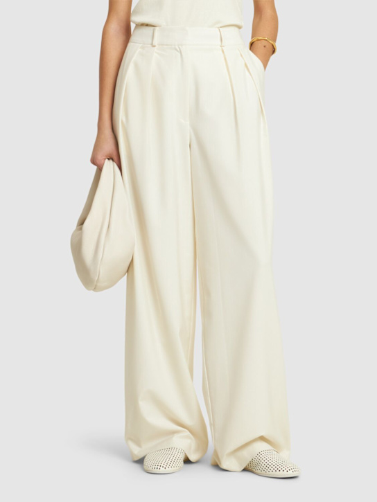 St. Agni: 10mm Envelope leather ballerina flats - White - women_1 | Luisa Via Roma