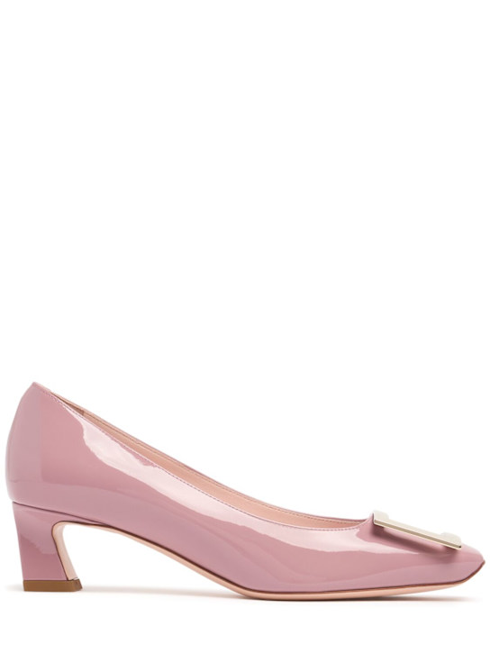 Roger Vivier: 45mm Trompette patent leather pumps - Rose - women_0 | Luisa Via Roma
