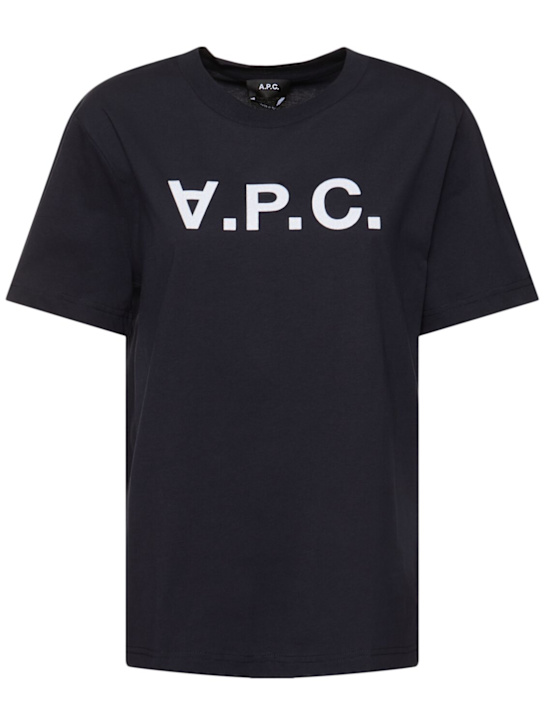 A.P.C.: Logo print organic cotton t-shirt - women_0 | Luisa Via Roma