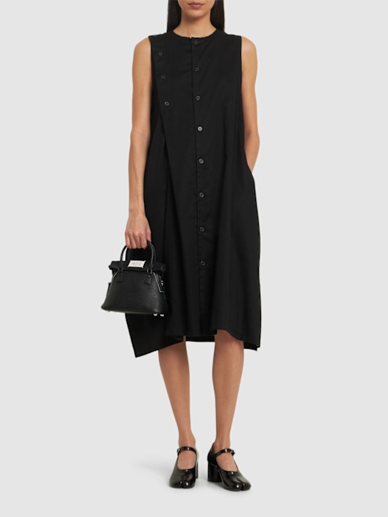 Yohji Yamamoto: Light cotton twill midi dress - women_1 | Luisa Via Roma