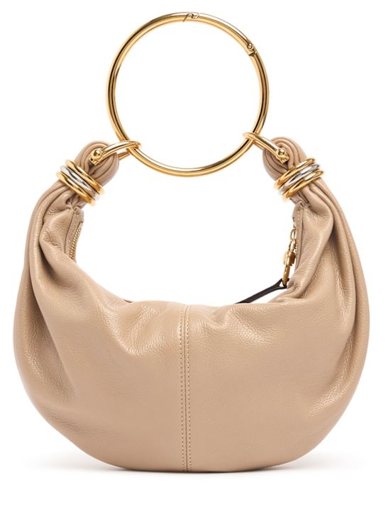 Chloé: Bracelet grained leather bag - Boyish Brown - women_0 | Luisa Via Roma