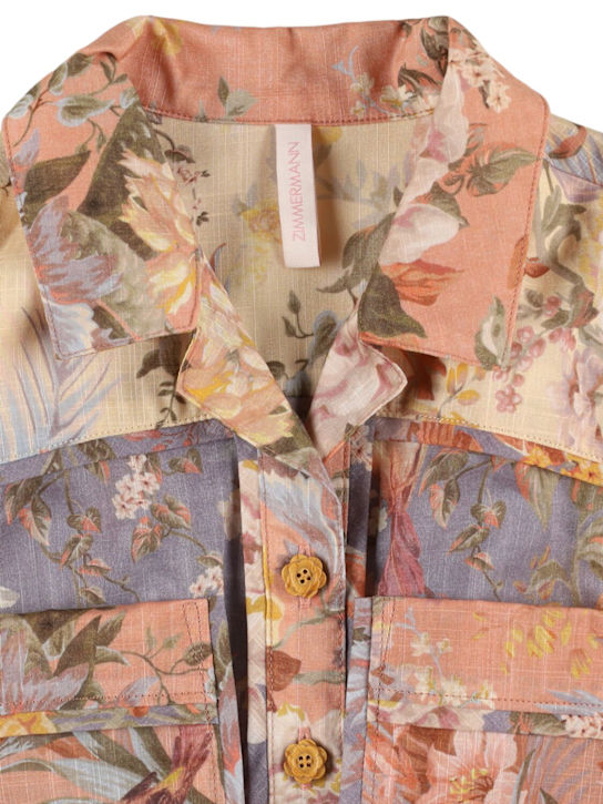 Zimmermann: Printed cotton playsuit - Multicolor - kids-girls_1 | Luisa Via Roma