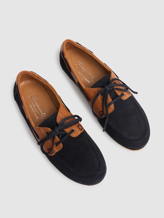 Bonpoint: Leather lace-up loafers - Dark Blue - kids-boys_1 | Luisa Via Roma