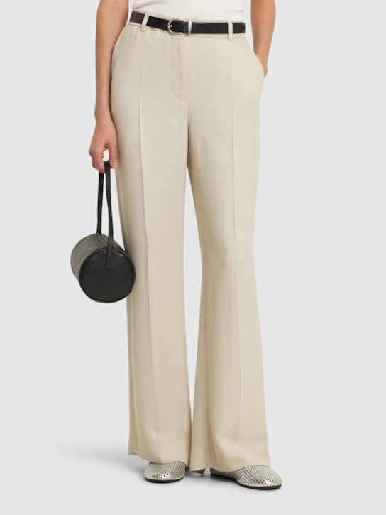 St. Agni: 10mm Envelope leather ballerina flats - Silver - women_1 | Luisa Via Roma