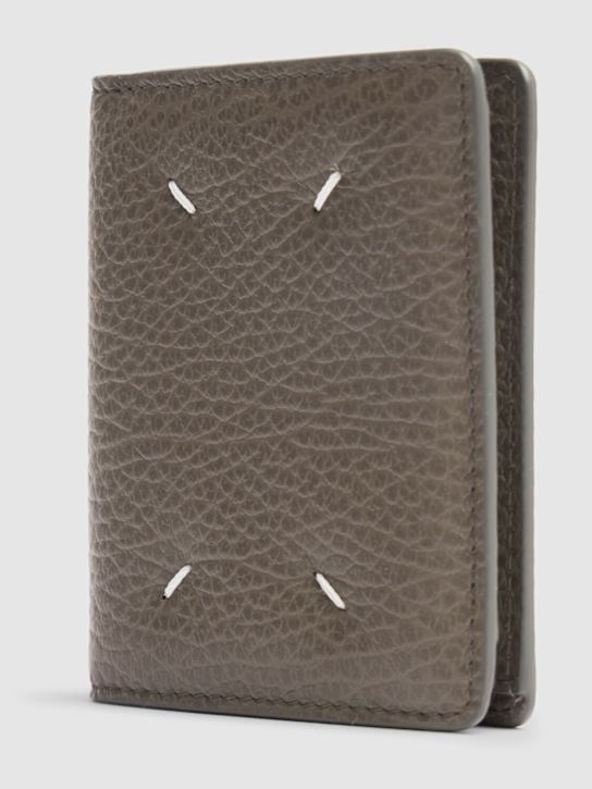 Maison Margiela: Grained embossed leather wallet - women_1 | Luisa Via Roma