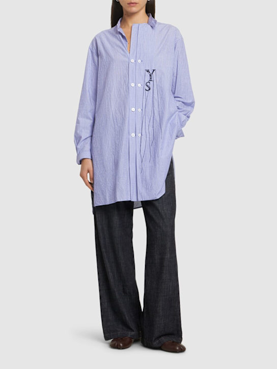 Yohji Yamamoto: Striped cotton doubled shirt - women_1 | Luisa Via Roma