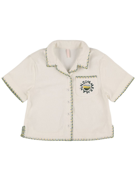 Zimmermann: Top in spugna di misto cotone - Avorio - kids-girls_0 | Luisa Via Roma