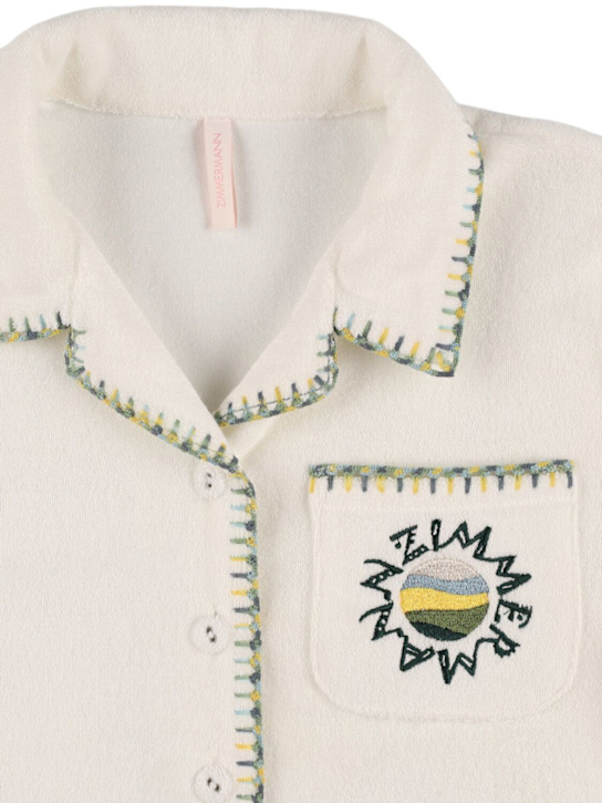 Zimmermann: Top in spugna di misto cotone - Avorio - kids-girls_1 | Luisa Via Roma