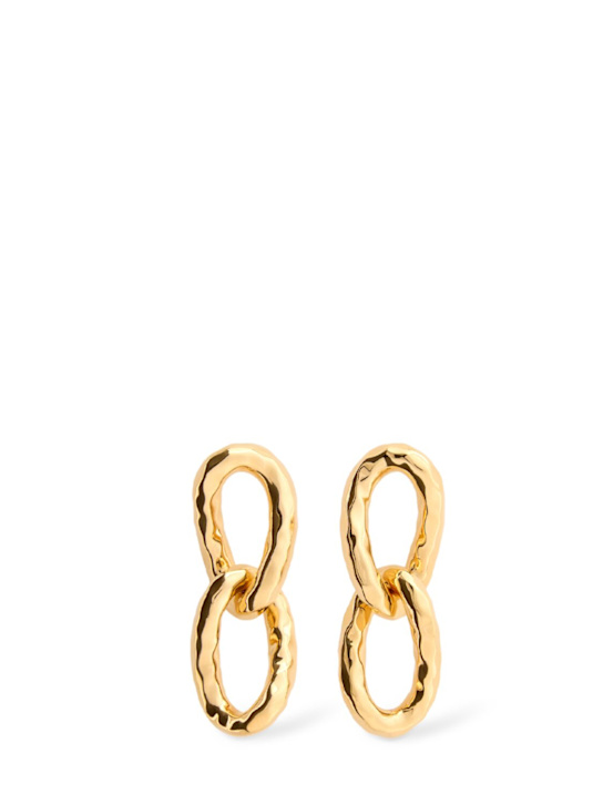Jil Sander: Hammered chain earrings - women_0 | Luisa Via Roma