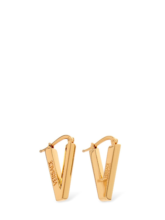 Versace: Logo drop earrings - women_0 | Luisa Via Roma