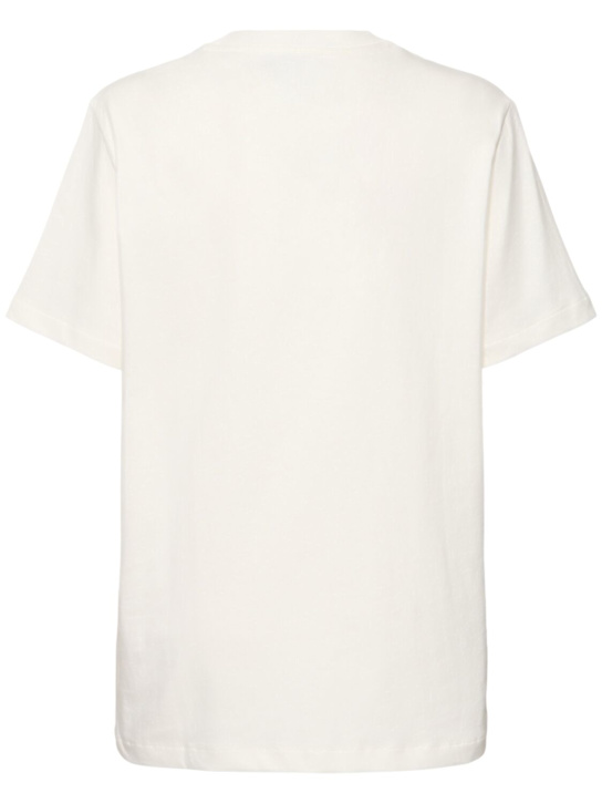 A.P.C.: Camiseta de algodón orgánico con logo - Blanco - women_3 | Luisa Via Roma