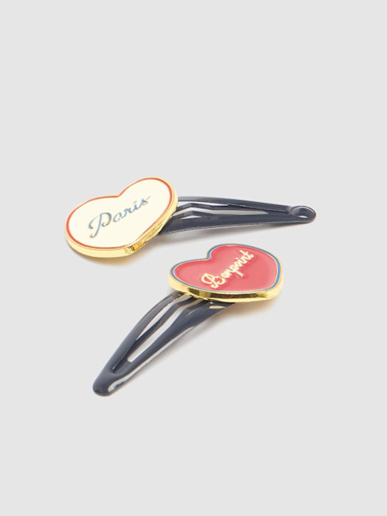 Bonpoint: Heart logo hairclips - kids-girls_1 | Luisa Via Roma