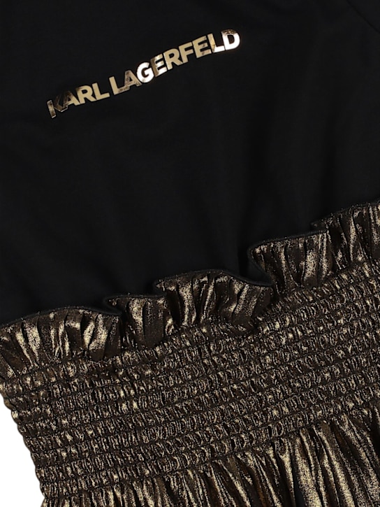 Karl Lagerfeld: フリルワンピース - ブラック - kids-girls_1 | Luisa Via Roma