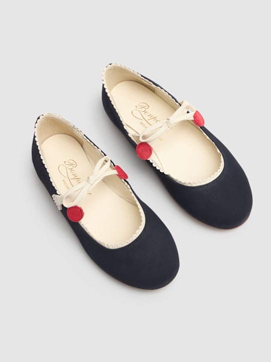 Bonpoint: Ballerine in camoscio - Blu Scuro - kids-girls_1 | Luisa Via Roma