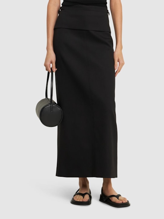 St. Agni: 20mm Leather slingback thong sandals - Black - women_1 | Luisa Via Roma