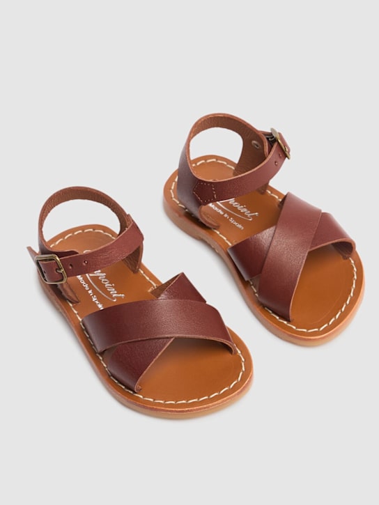 Bonpoint: Sandali in pelle - Marrone - kids-girls_1 | Luisa Via Roma