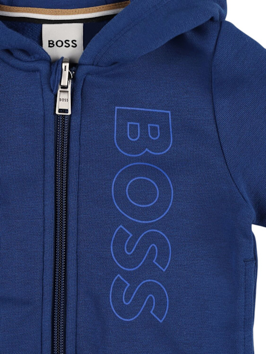 Boss: ブラッシュドスウェットシャツ＆スウェットパンツ - kids-boys_1 | Luisa Via Roma