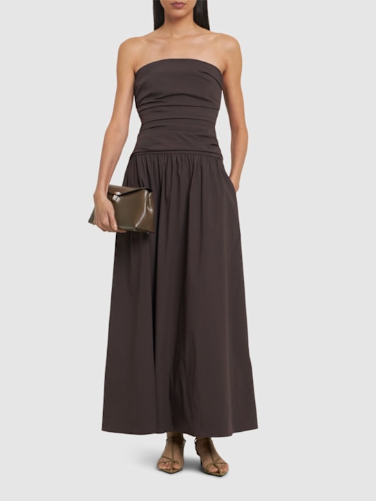 St. Agni: Strapless gathered long dress - women_1 | Luisa Via Roma