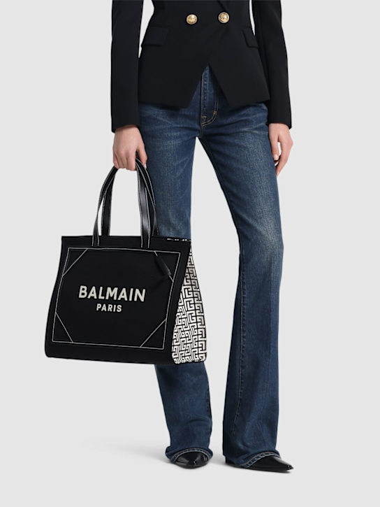 Balmain: B-army Monogram canvas tote bag - women_1 | Luisa Via Roma