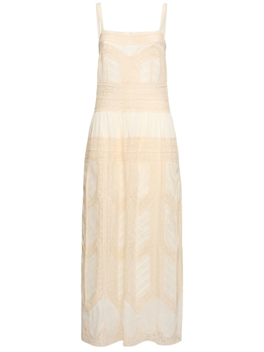 Zimmermann: Acacia lace long dress - White - women_0 | Luisa Via Roma