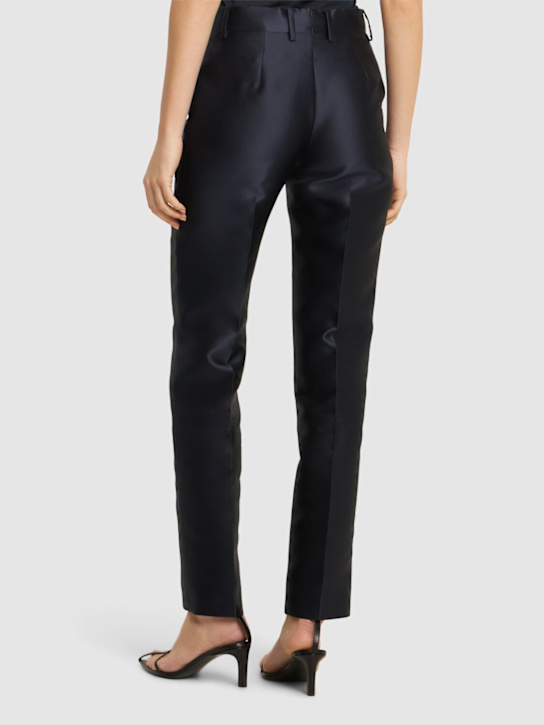 Alberta Ferretti: Mikado slim pants - Navy - women_2 | Luisa Via Roma