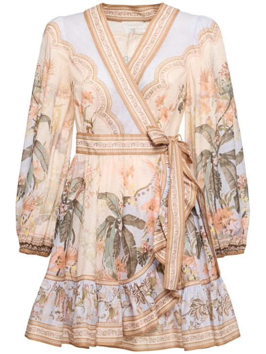Zimmermann: Wylie cotton mini wrap dress - women_0 | Luisa Via Roma