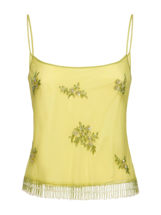 Blumarine: Beaded tulle tank top - women_0 | Luisa Via Roma