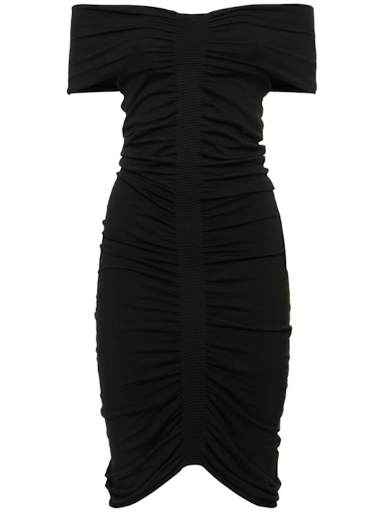 Alexander Wang: Off-the-shoulder ruched mini dress - women_0 | Luisa Via Roma