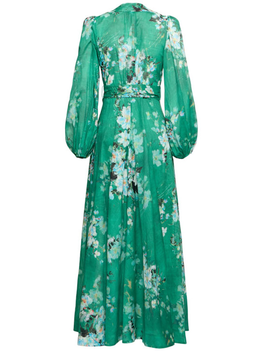 Zimmermann: Everley棉质迷笛连衣裙 - 绿色/多色 - women_3 | Luisa Via Roma