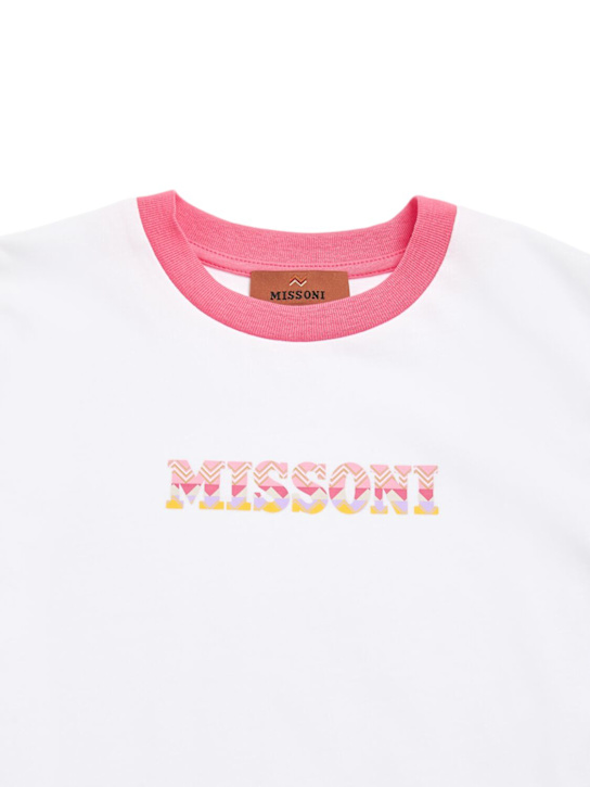 Missoni: Vestito in jersey di cotone stampato - Bianco - kids-girls_1 | Luisa Via Roma
