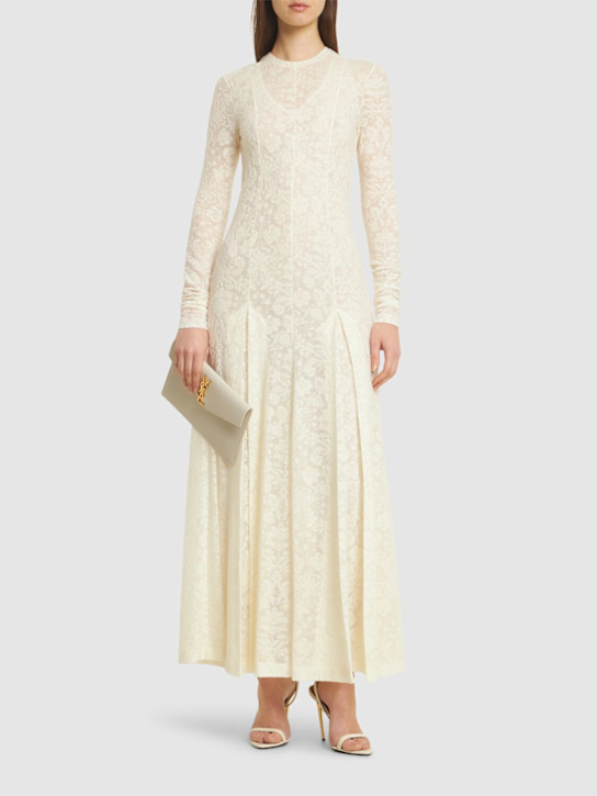 Philosophy Di Lorenzo Serafini: Long sleeve lace long dress - Ivory - women_1 | Luisa Via Roma