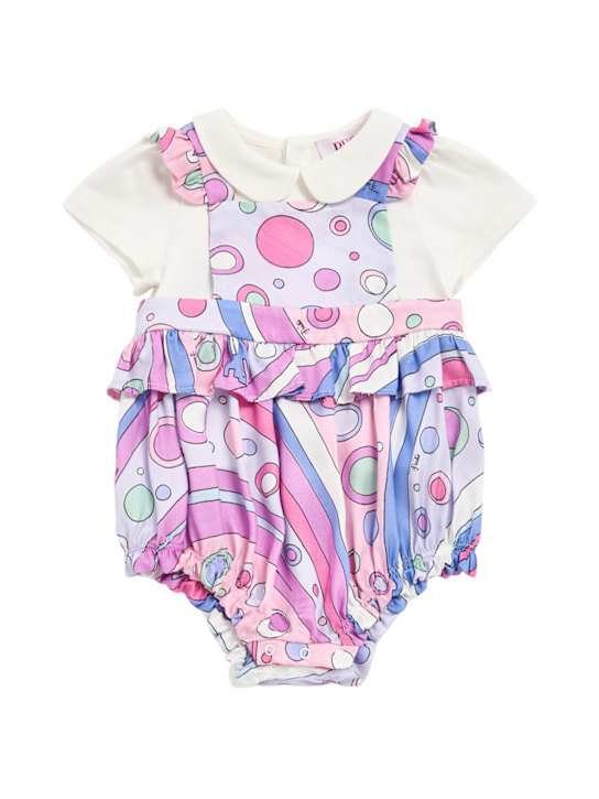 Pucci: Tutina in twill di viscosa con stampa - kids-girls_0 | Luisa Via Roma