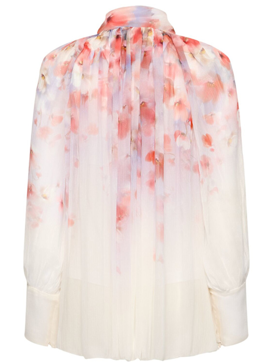Zimmermann: Crush印花粘胶纤维衬衫 - 奶油色/多色 - women_3 | Luisa Via Roma