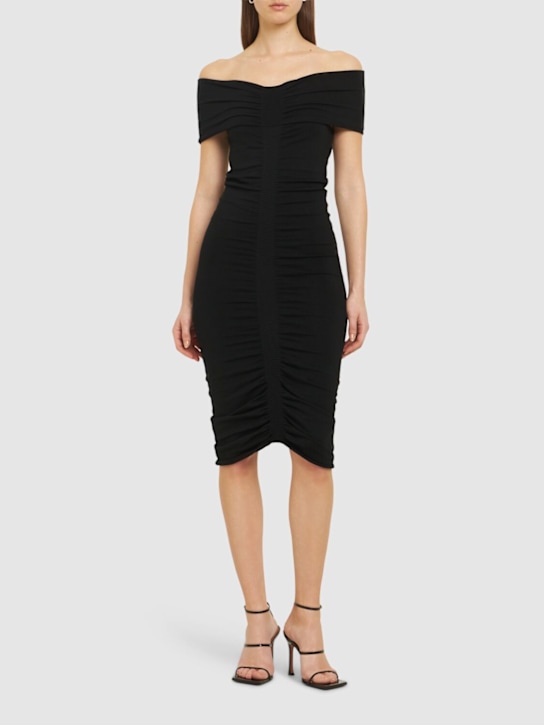 Alexander Wang: Off-the-shoulder ruched mini dress - women_1 | Luisa Via Roma