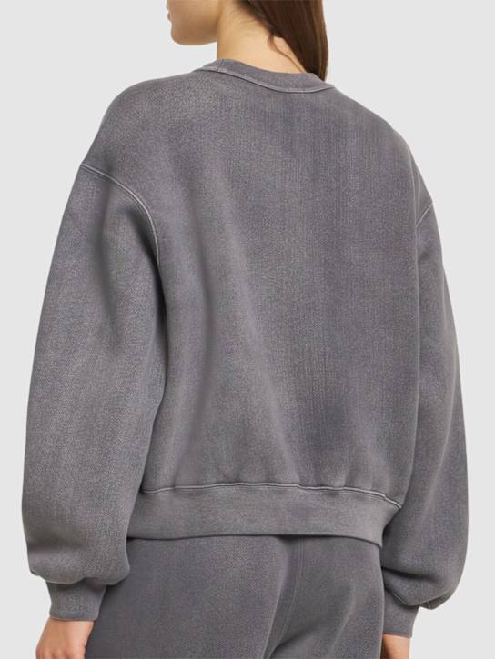 Alexander Wang: Essential terry crew sweatshirt - Grey - women_2 | Luisa Via Roma