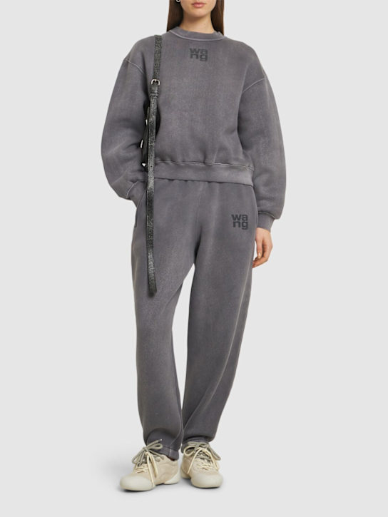 Alexander Wang: Essential terry crew sweatshirt - Grey - women_1 | Luisa Via Roma