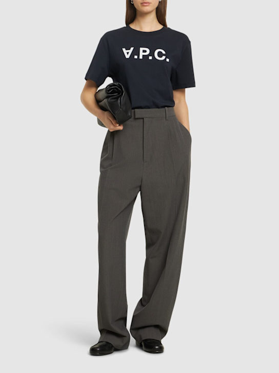 A.P.C.: Logo print organic cotton t-shirt - women_1 | Luisa Via Roma
