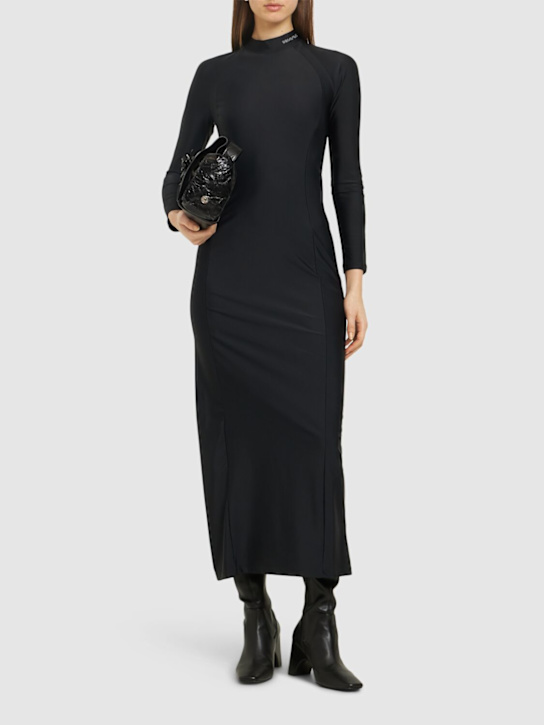 Alexander Wang: Rashguard平纹针织迷笛连衣裙 - 黑色 - women_1 | Luisa Via Roma